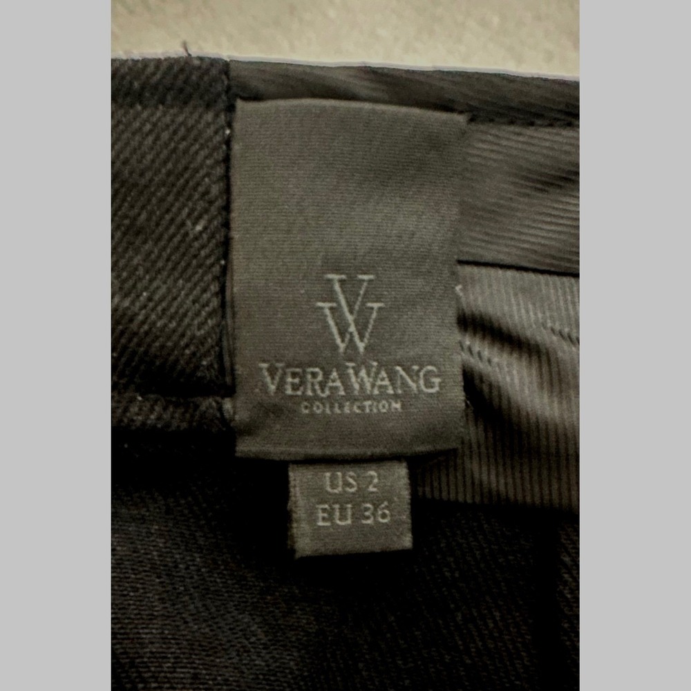 Vera Wang Collection Designer Skirt Black Size 2 Peplum Overlay Architectural - Picture 7 of 12